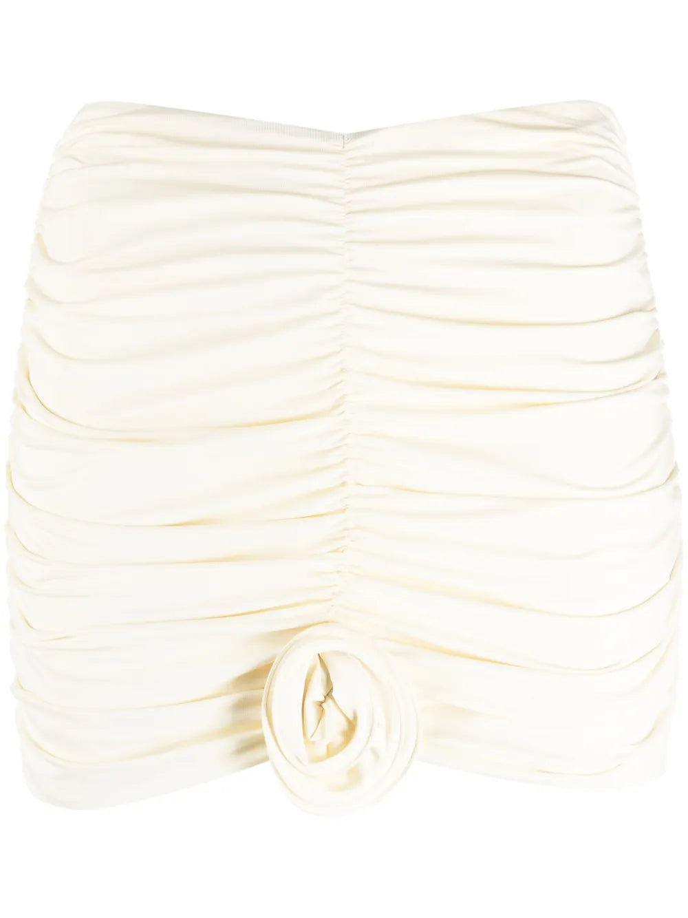 Lillibet Floral-Appliqué Ruched Miniskirt