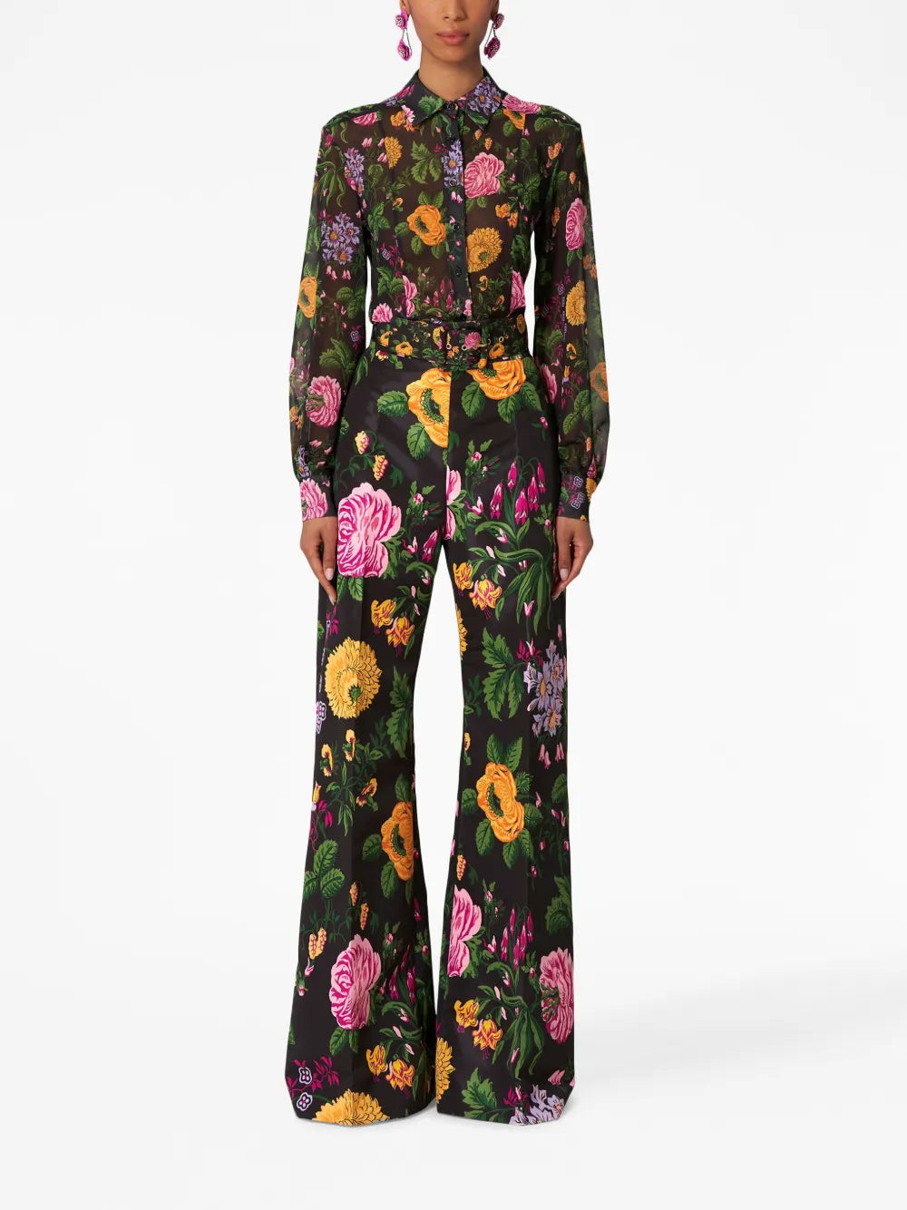 Floral-Print Long-Sleeve Shirt