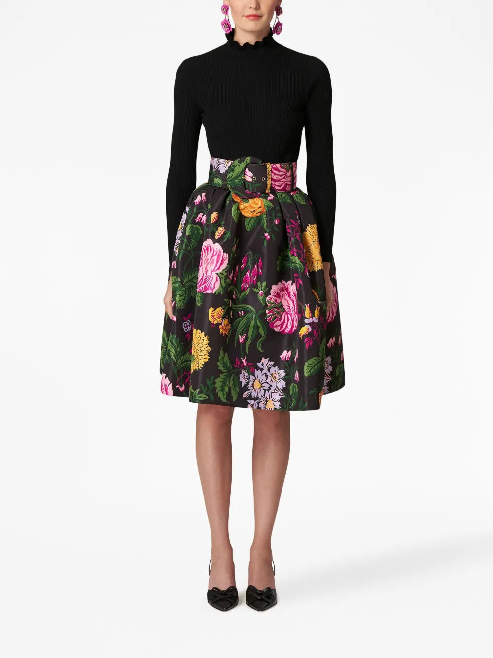Floral-Print Skirt