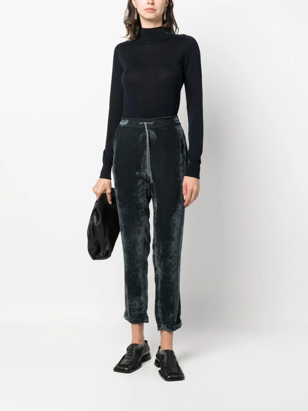 Drawstring-Waist Velvet Trousers