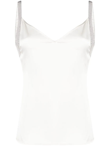 Metallic-Trim Satin Camisole