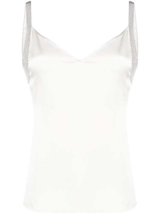 Metallic-Trim Satin Camisole