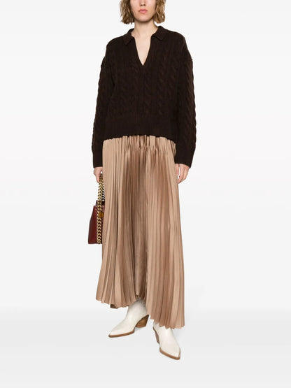 Pleated Maxi Skirt