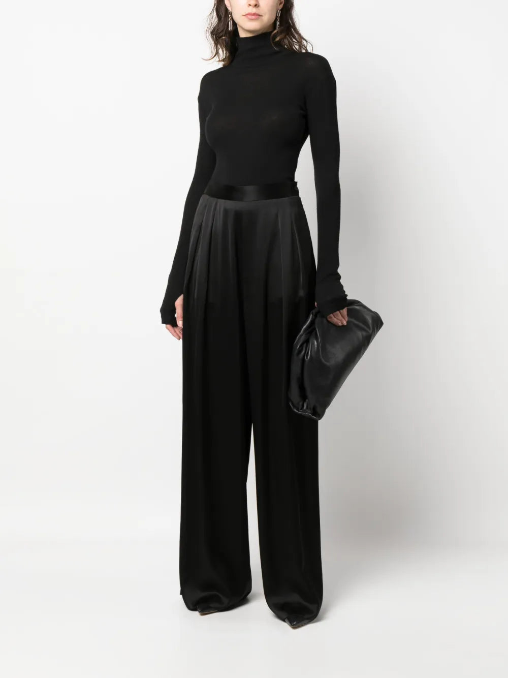 Pleat-Detail Palazzo Trousers