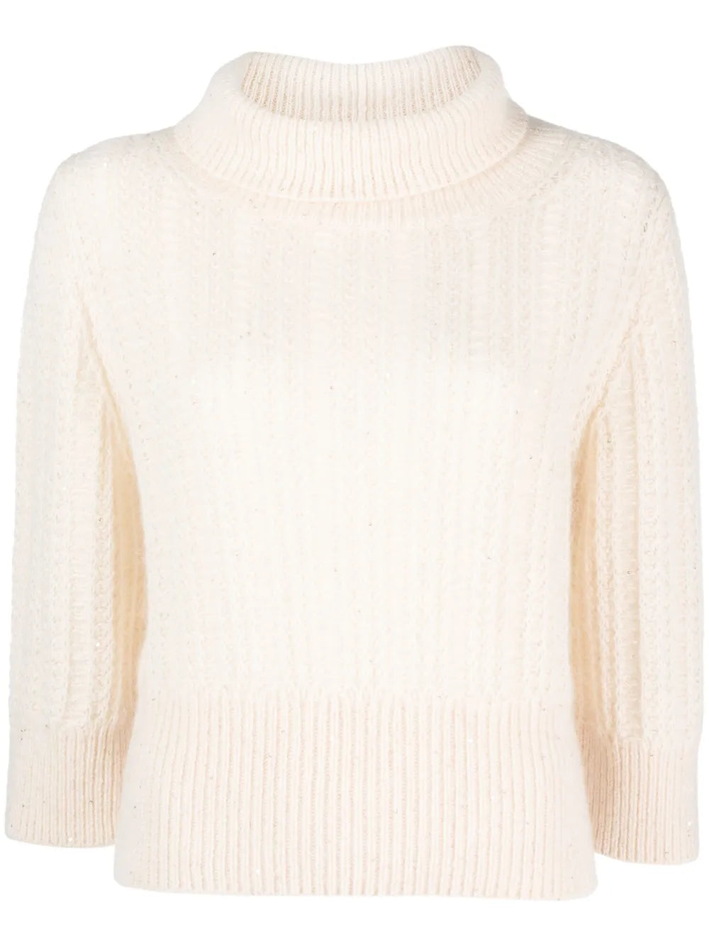 Ribbed-Edge Roll-Neck Jumper