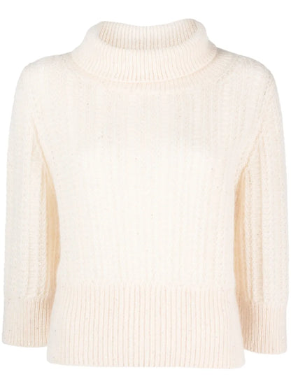 Ribbed-Edge Roll-Neck Jumper
