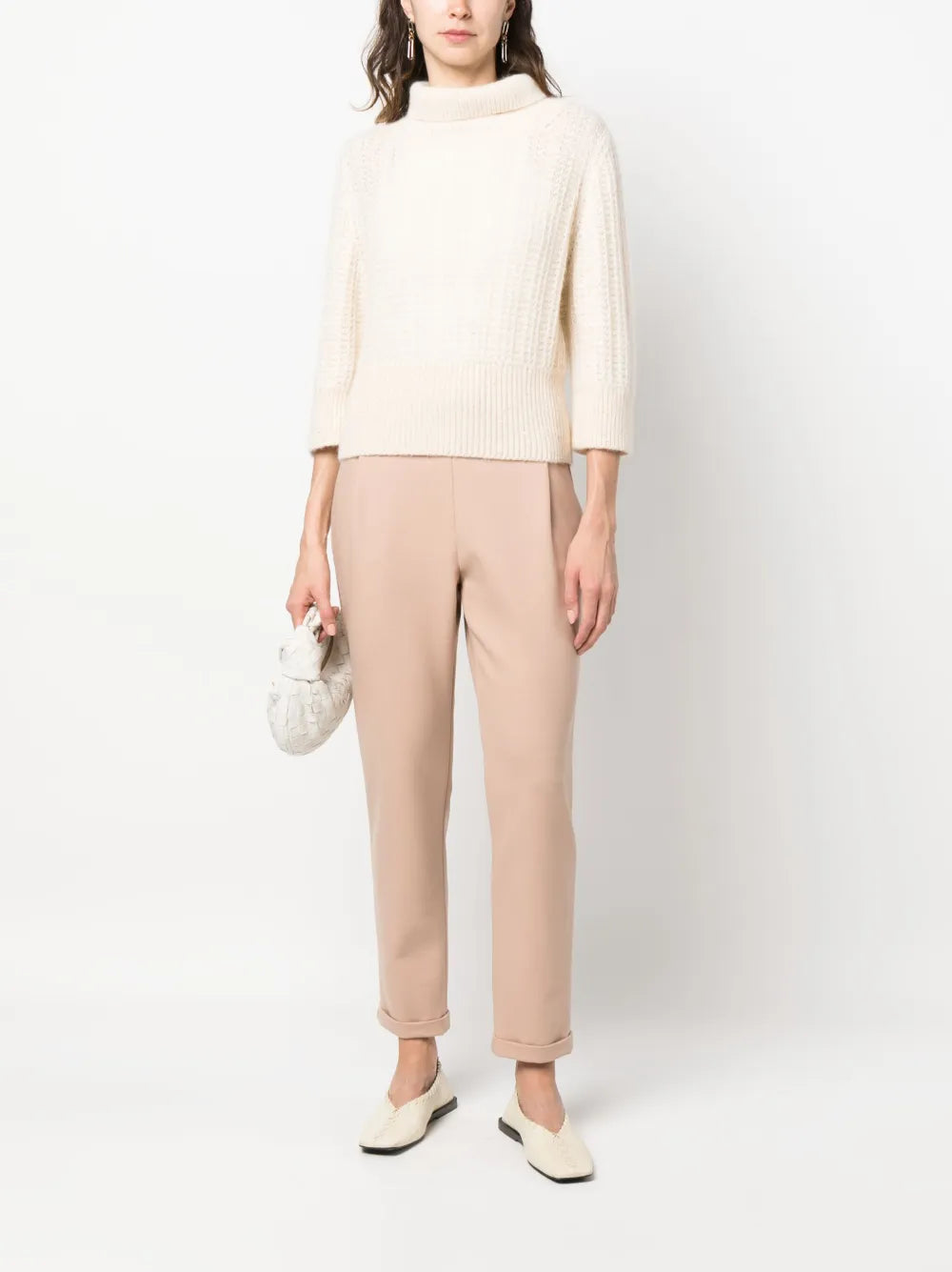 Ribbed-Edge Roll-Neck Jumper