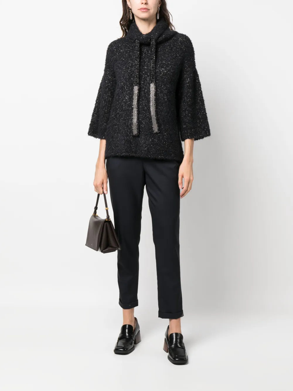 Drawstring-Waist Tapered Trousers