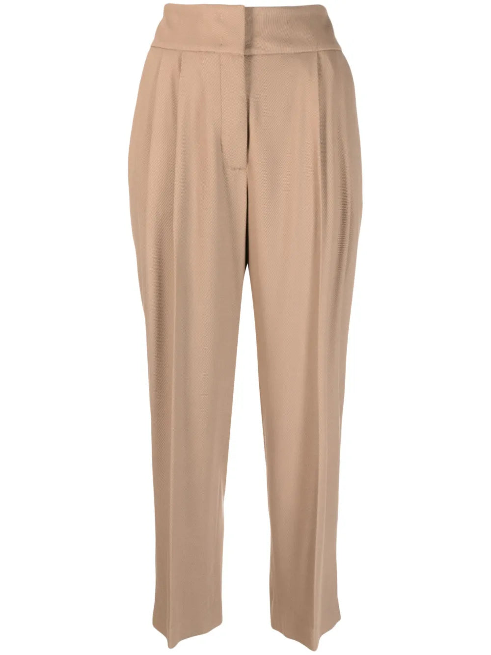 Pleat-Detail Cropped Trousers