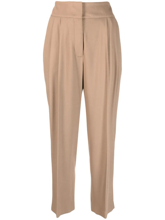 Pleat-Detail Cropped Trousers