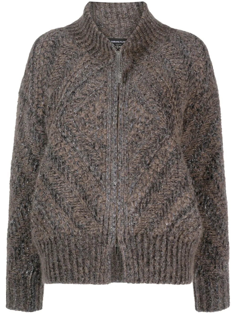 Long-Sleeve Zip-Up Cardigan
