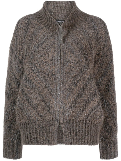 Long-Sleeve Zip-Up Cardigan