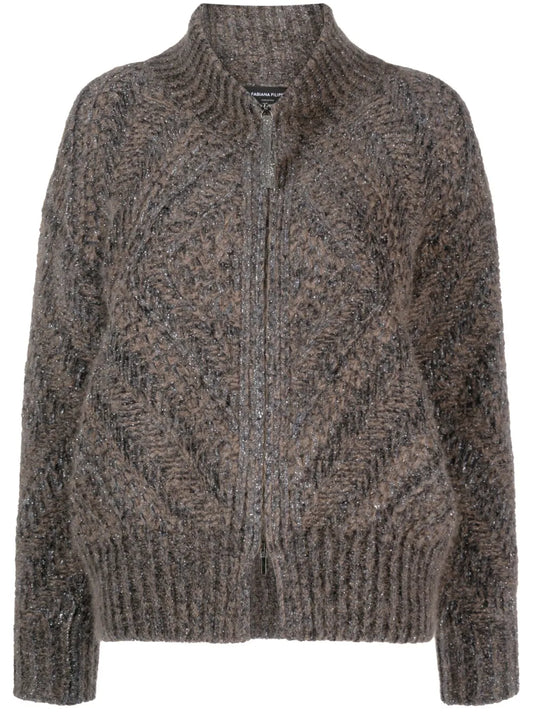 Long-Sleeve Zip-Up Cardigan