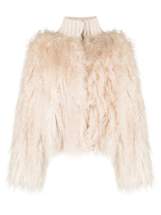 Faux-Fur Detail Knit Jacket
