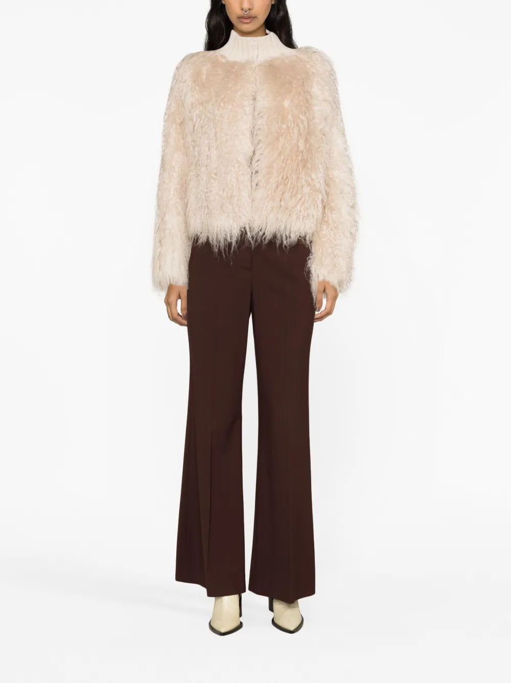 Faux-Fur Detail Knit Jacket