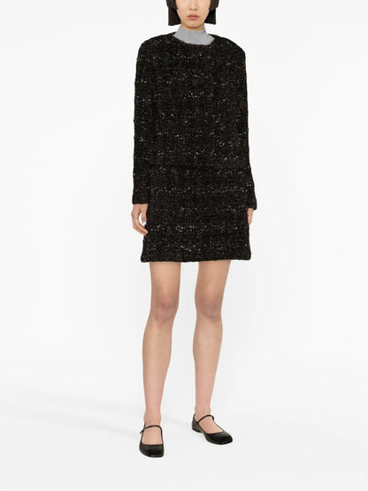 Collarless Tweed Jacket