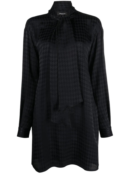 Houndstooth-Print Minidress