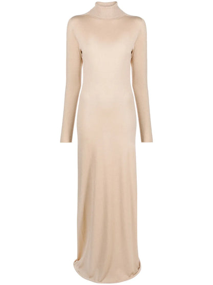 Long-Sleeve Knitted Maxi Dress