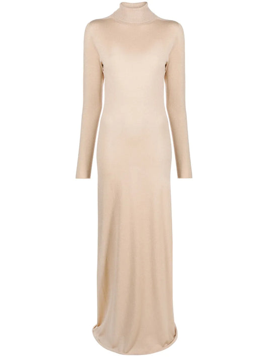 Long-Sleeve Knitted Maxi Dress