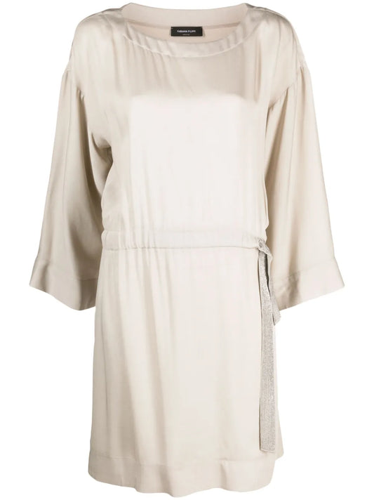 Elasticated-Waist Minidress
