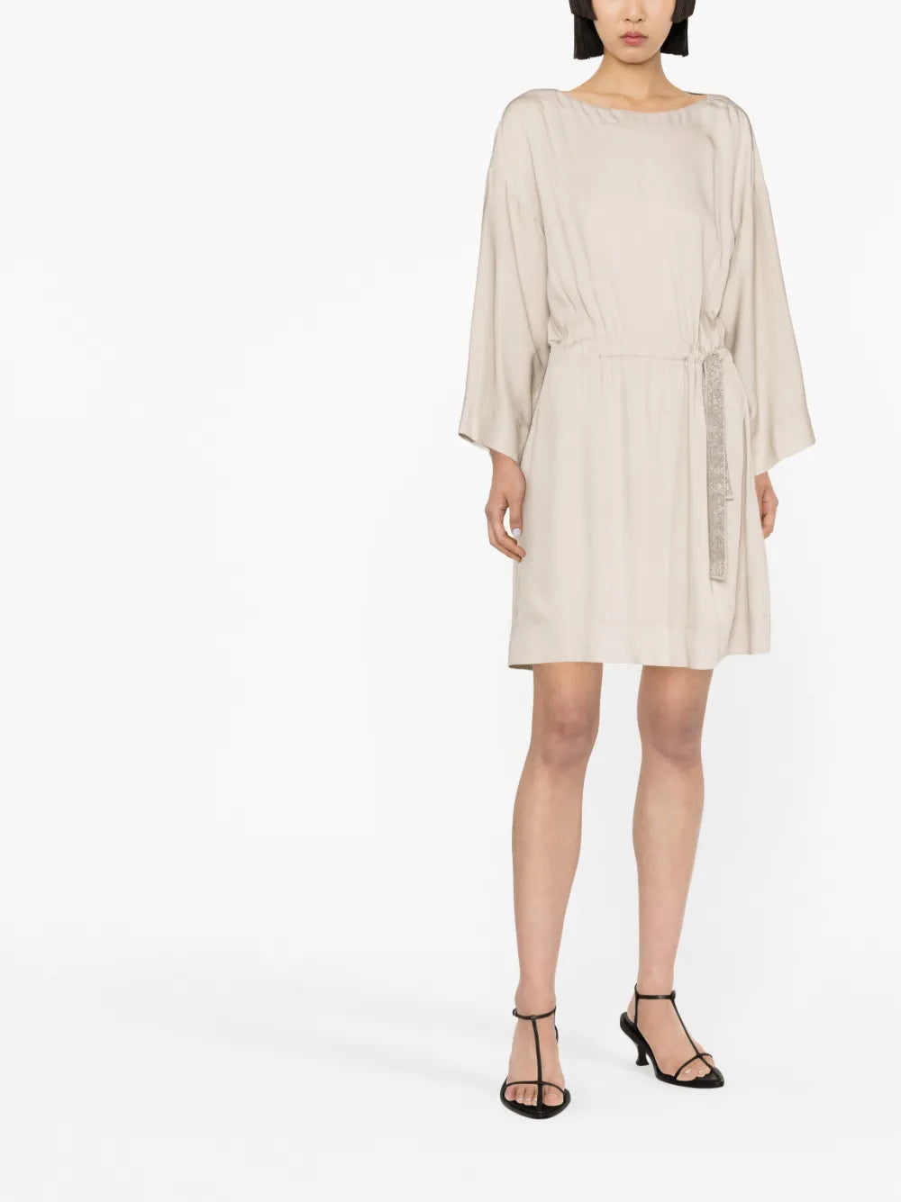 Elasticated-Waist Minidress