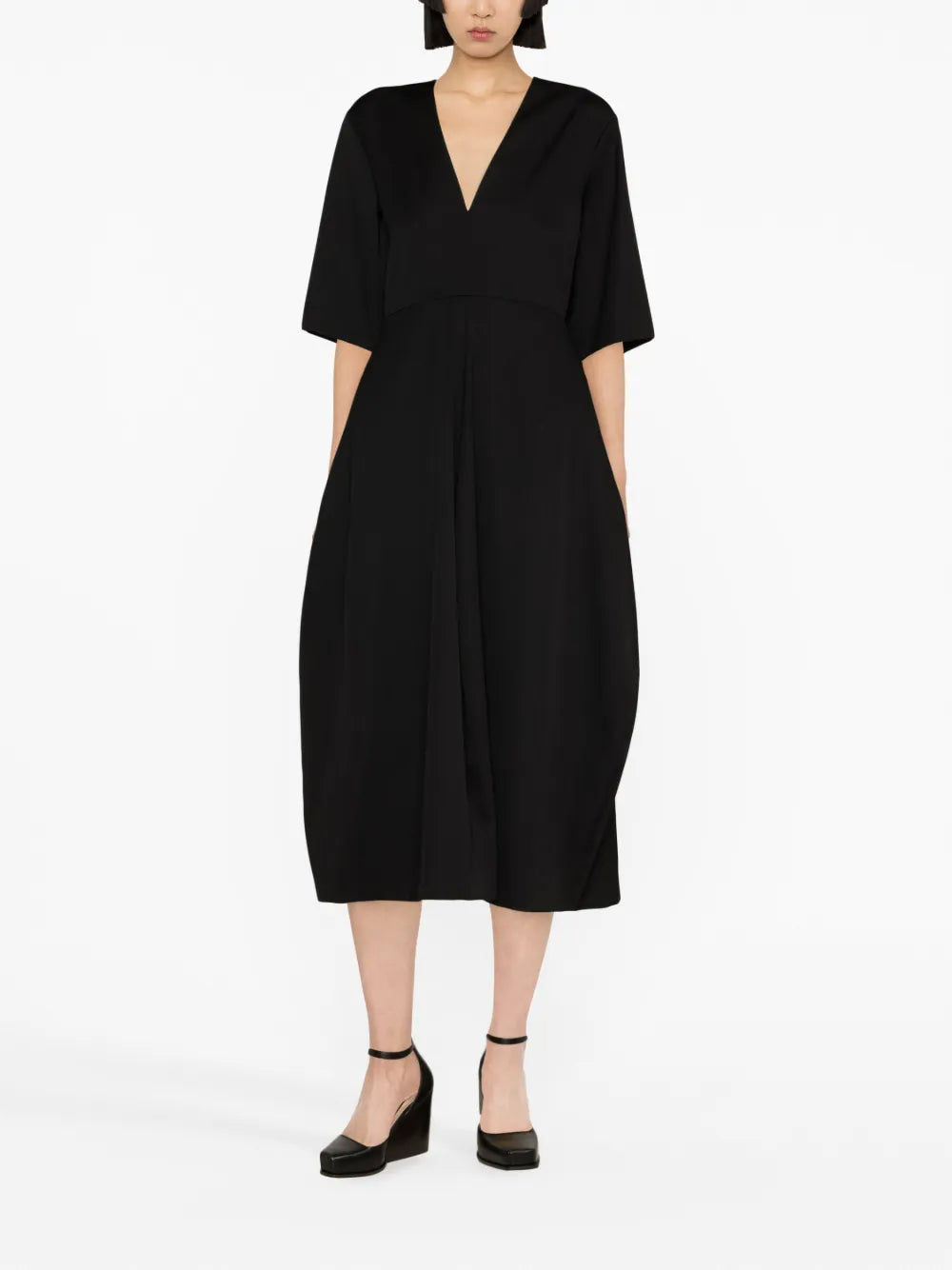 V-Neck Midi Dress