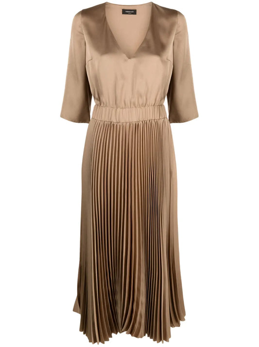 Pleated Midi Dress