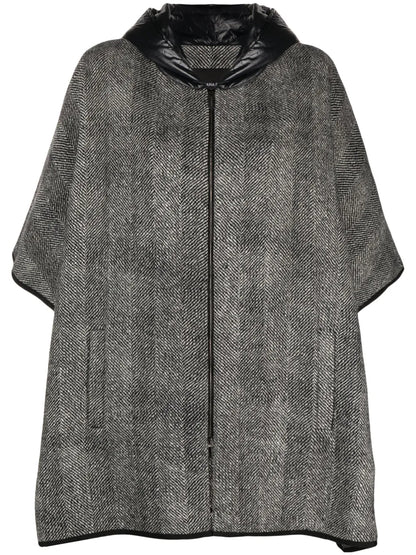 Checked Wool Cape