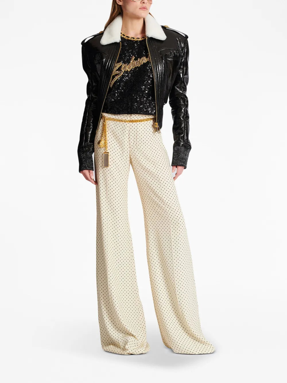 Printed Silk Flared Trousers