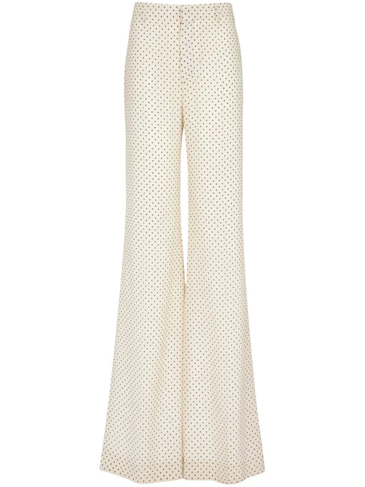 Printed Silk Flared Trousers