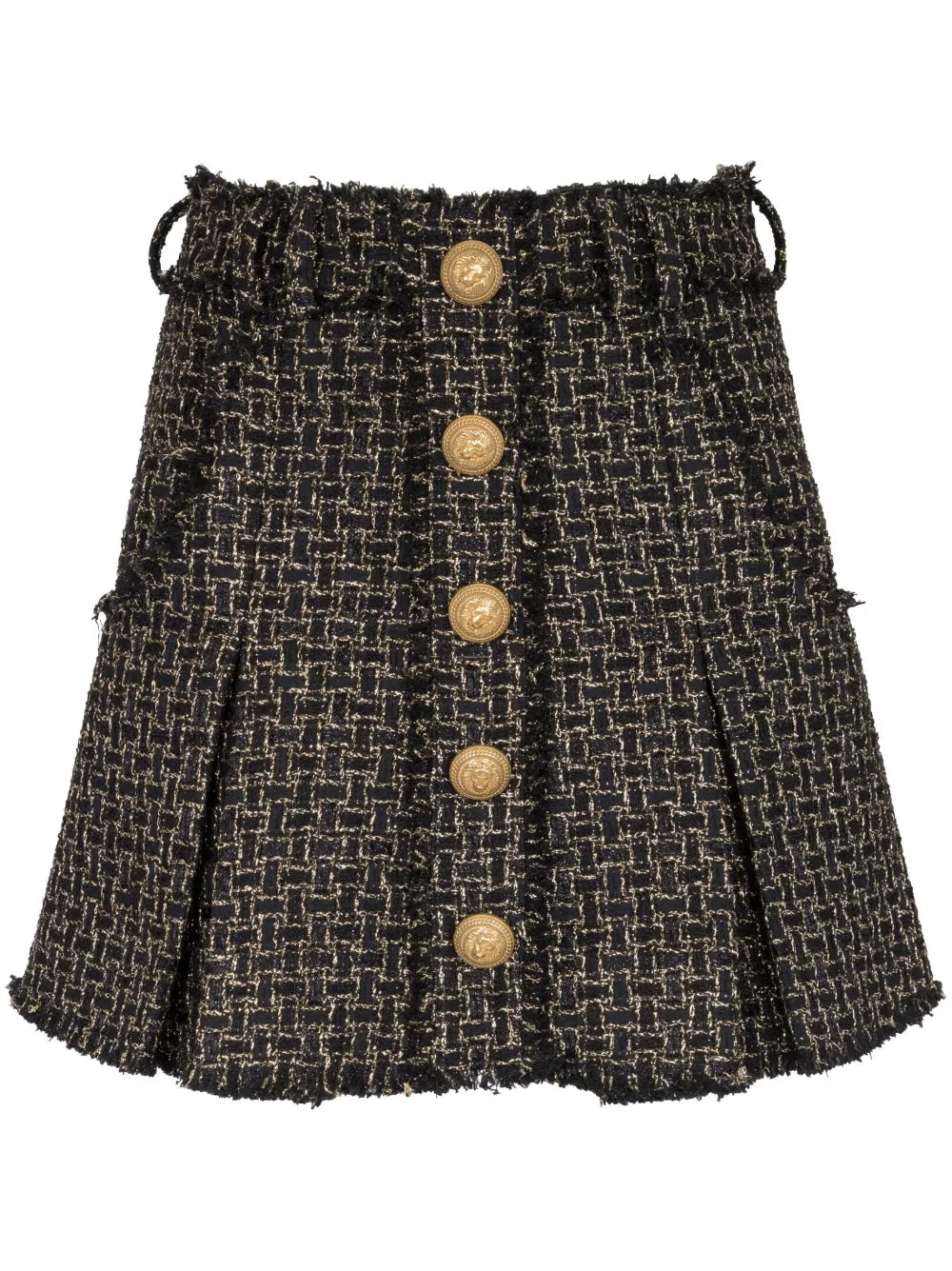 Tweed Pleated Mini Skirt
