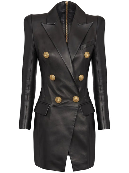Leather Blazer Mini Dress