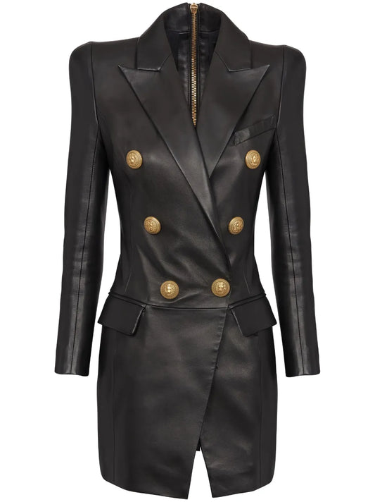 Leather Blazer Mini Dress