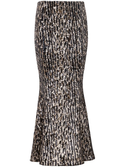Sequin-Detail Gored Midi Skirt