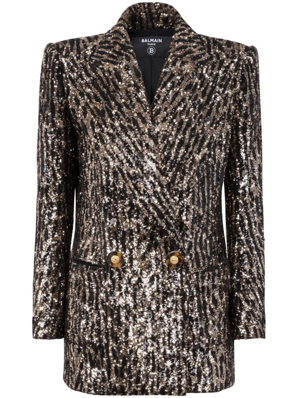 Sequin-Embellished Double-Breasted Jacket