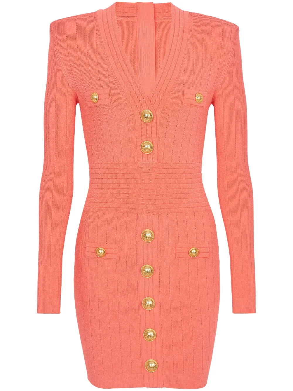 V-Neck Buttoned Minidress