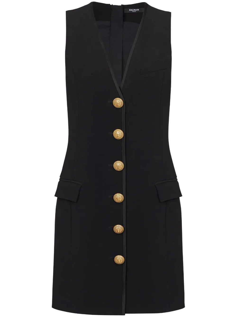 V-Neck Button-Front Minidress