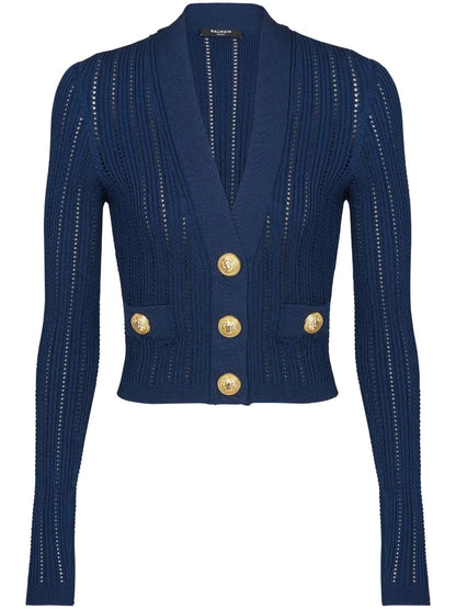 V-Neck Cropped Cardigan