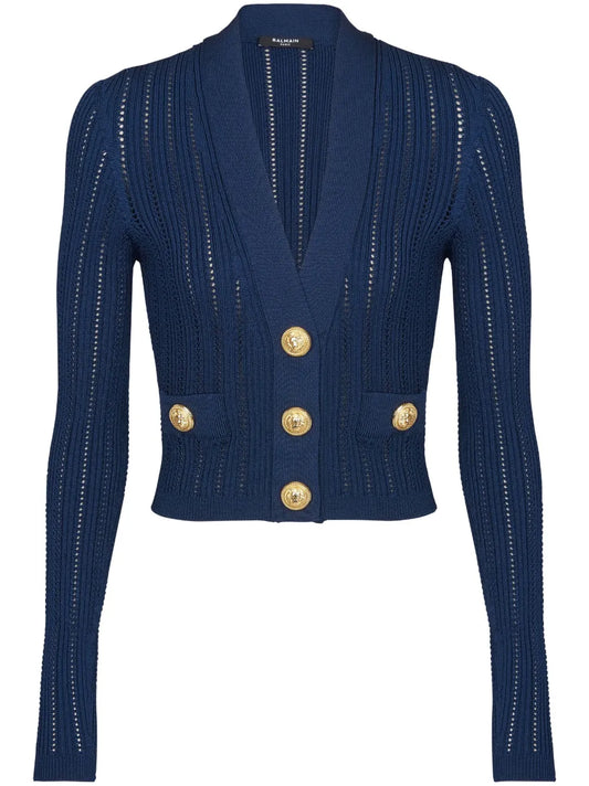 V-Neck Cropped Cardigan