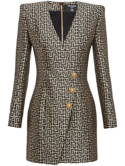 Monogram-Print Blazer Minidress