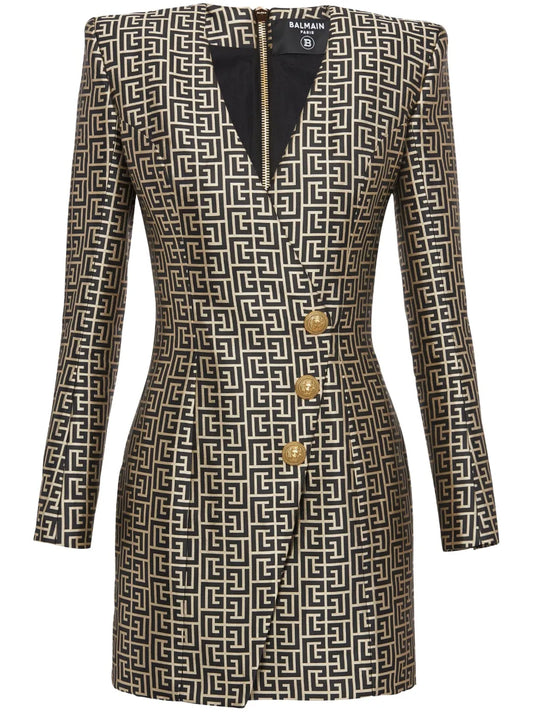 Monogram-Print Blazer Minidress