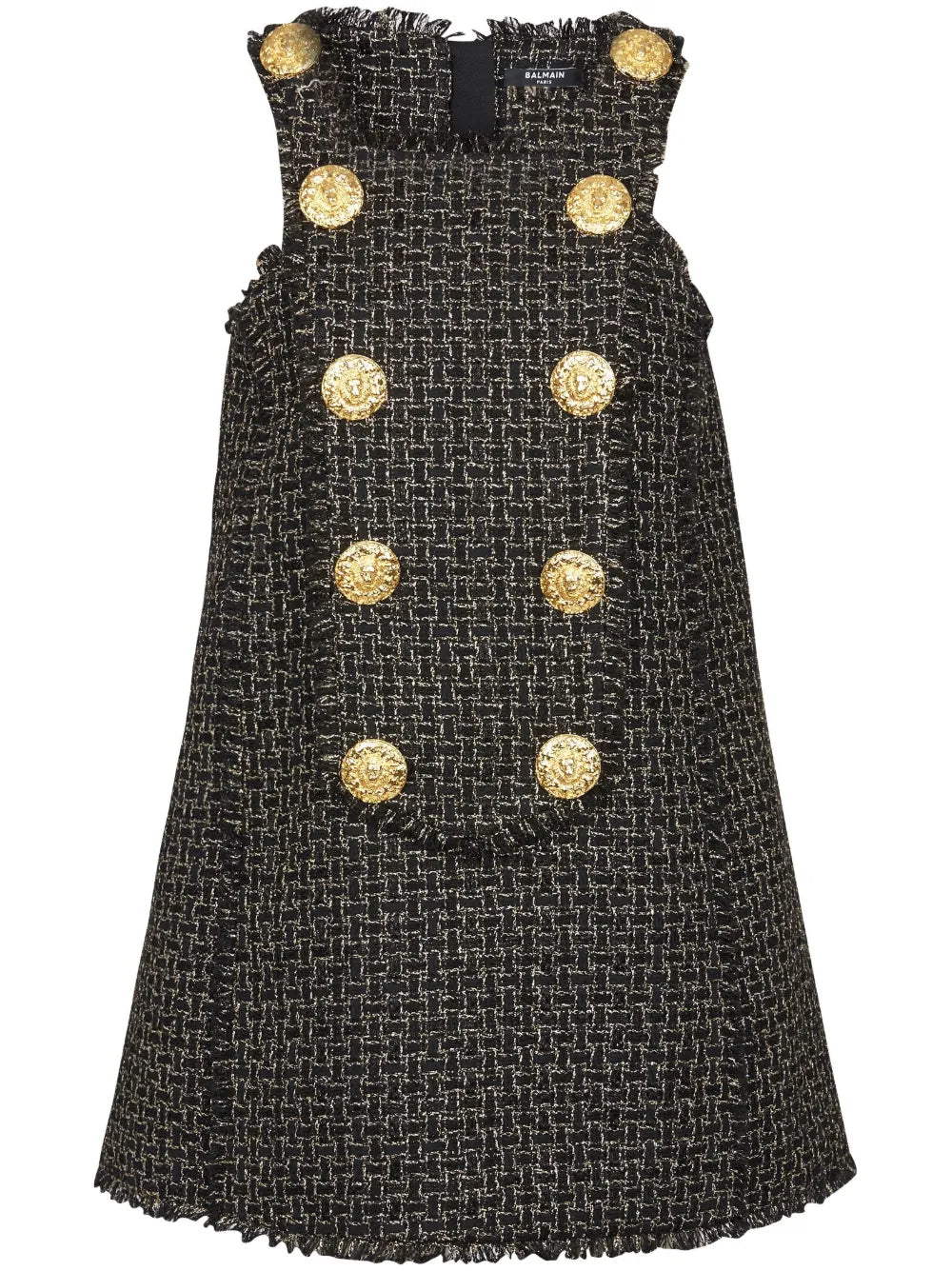 10-Buttons Swing Tweed Dress