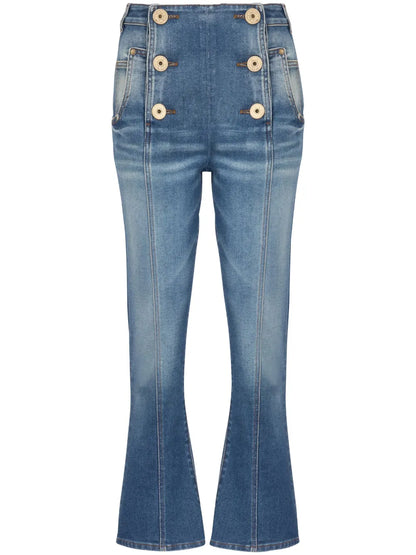 Buttoned Bootcut Jeans