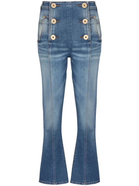 Buttoned Bootcut Jeans