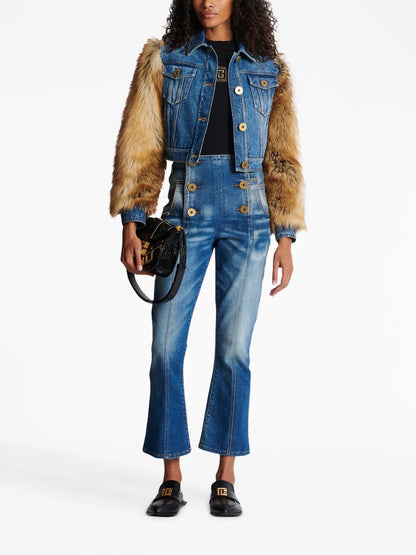 Buttoned Bootcut Jeans