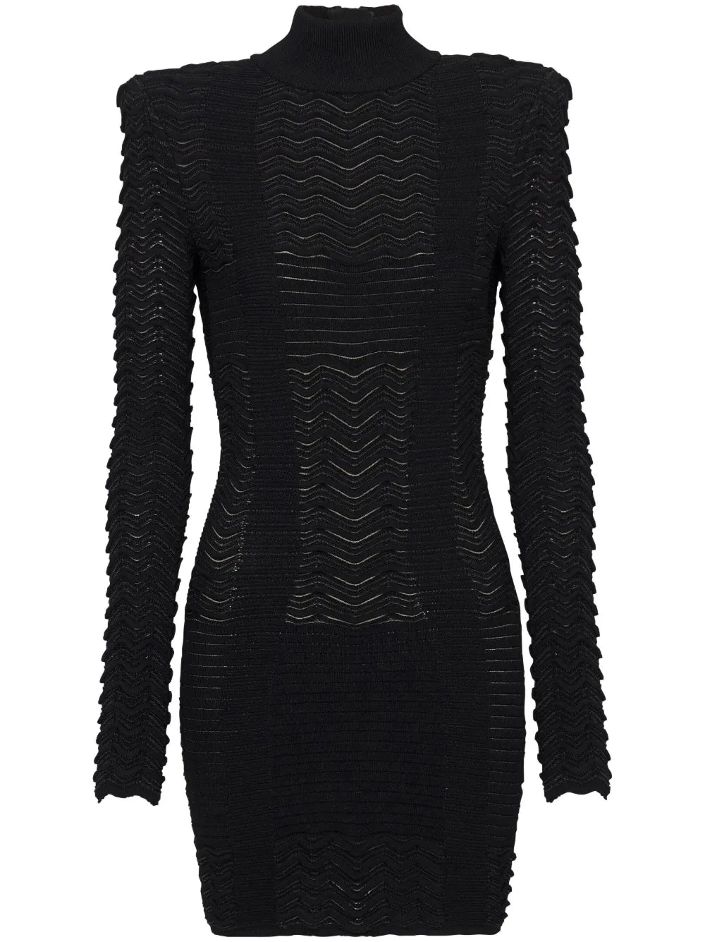 Long-Sleeve Textured Minidress