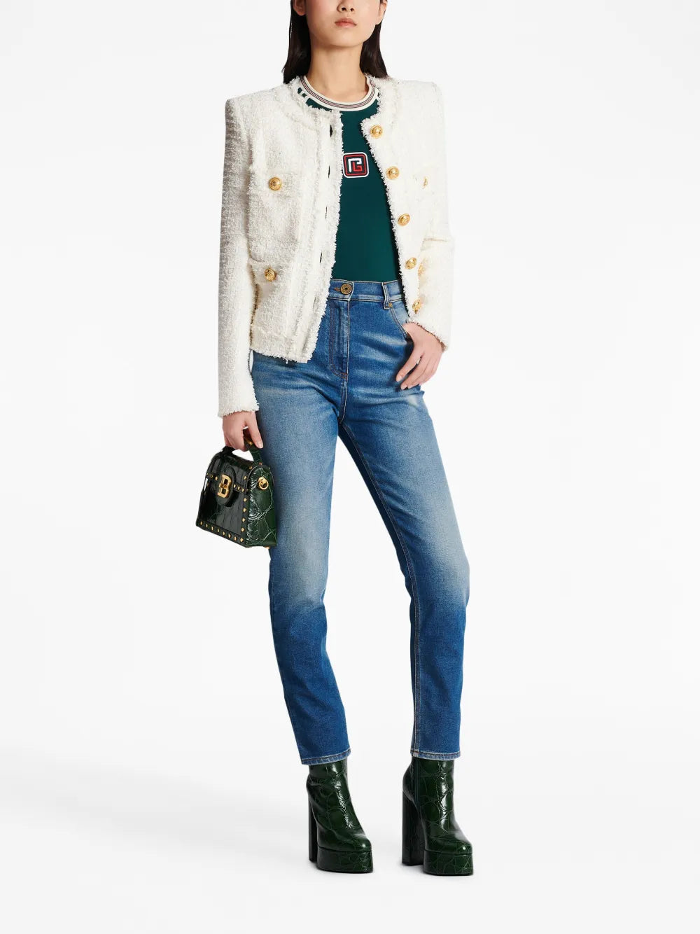 Logo-Plaque Slim-Cut Jeans