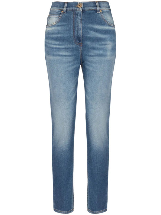 Logo-Plaque Slim-Cut Jeans