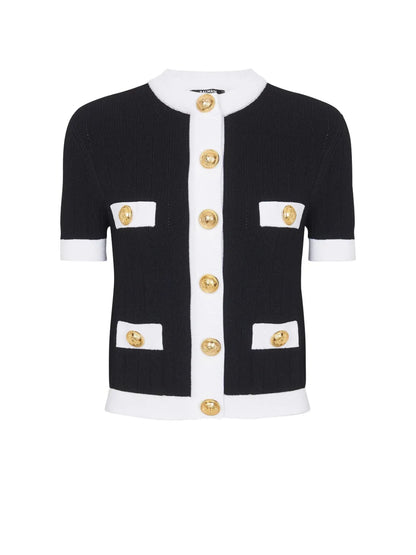 Short-Sleeve Cropped Cardigan