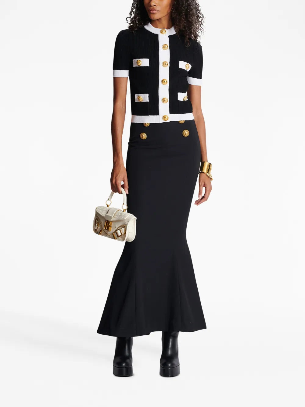 Short-Sleeve Cropped Cardigan